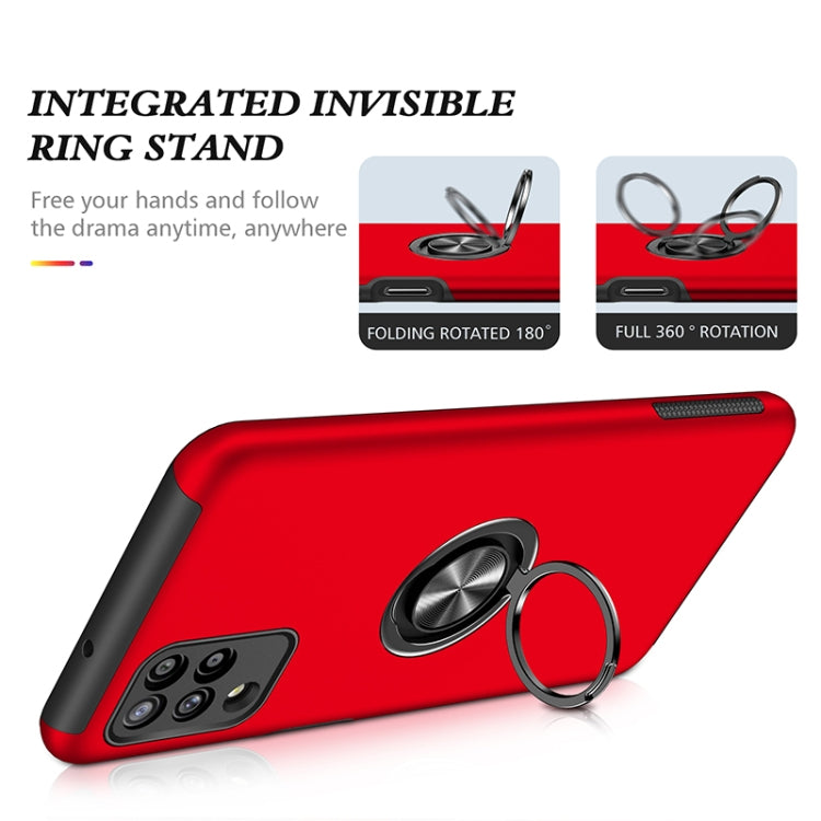 For Samsung Galaxy A12 5G PC + TPU Shockproof Magnetic Protective Case with Invisible Ring Holder