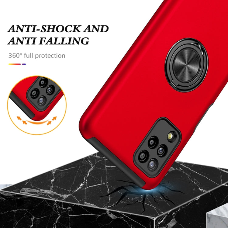 For Samsung Galaxy A12 5G PC + TPU Shockproof Magnetic Protective Case with Invisible Ring Holder