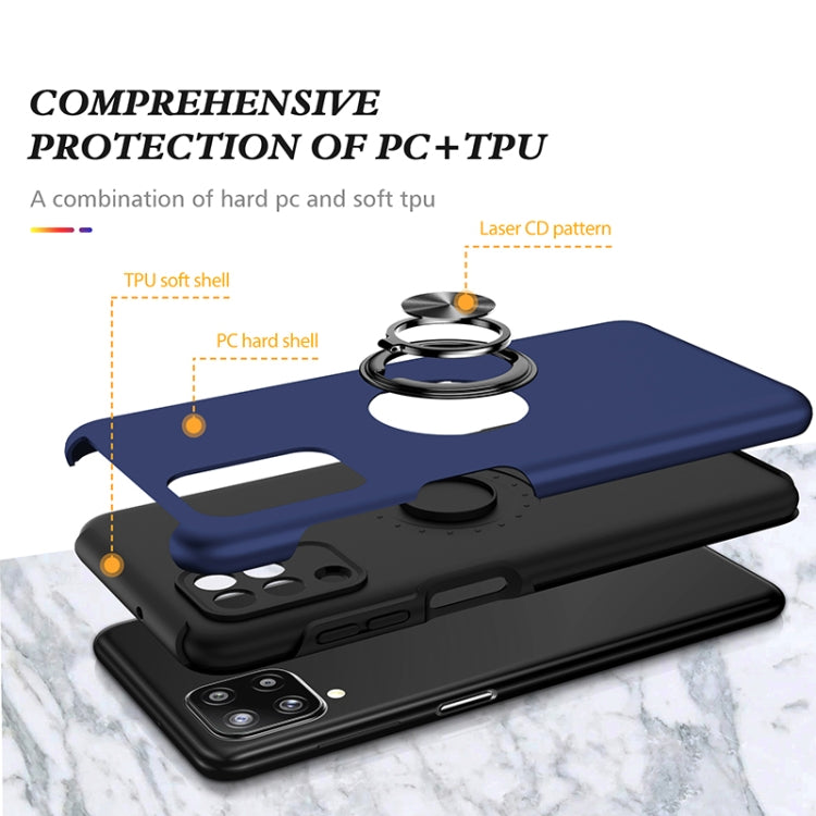 For Samsung Galaxy A12 5G PC + TPU Shockproof Magnetic Protective Case with Invisible Ring Holder