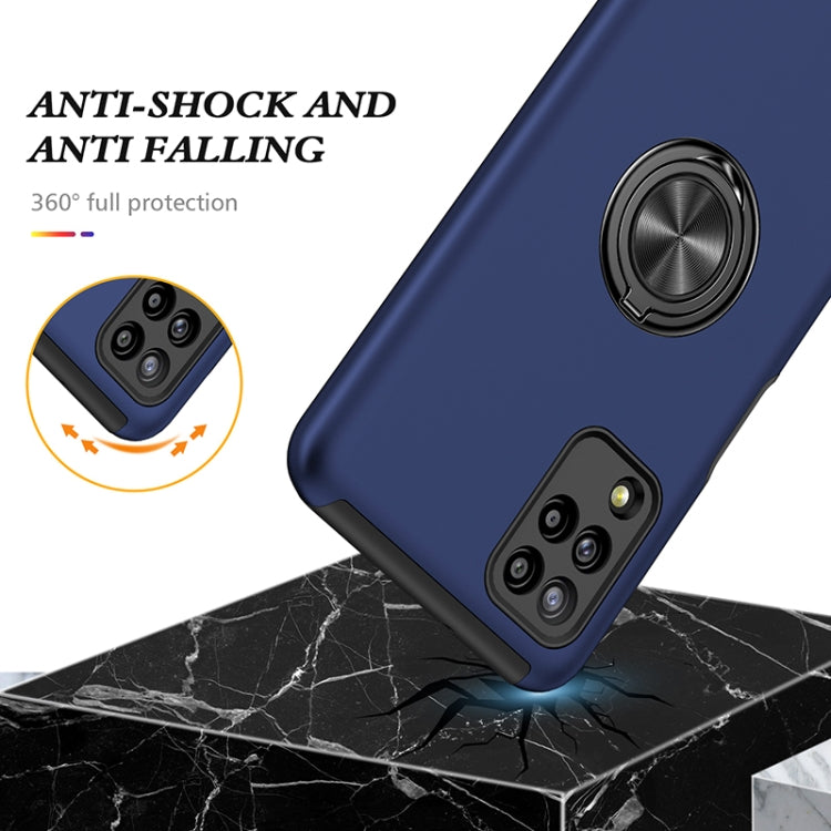 For Samsung Galaxy A12 5G PC + TPU Shockproof Magnetic Protective Case with Invisible Ring Holder