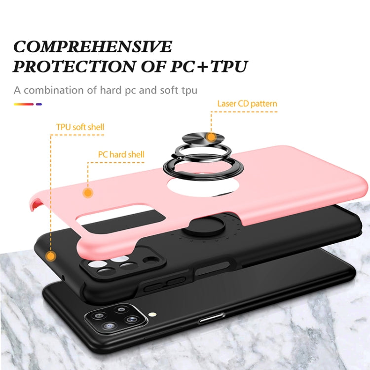 For Samsung Galaxy A12 5G PC + TPU Shockproof Magnetic Protective Case with Invisible Ring Holder
