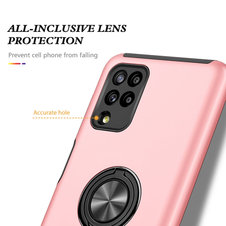 For Samsung Galaxy A12 5G PC + TPU Shockproof Magnetic Protective Case with Invisible Ring Holder