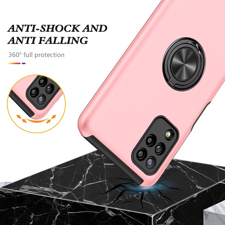 For Samsung Galaxy A12 5G PC + TPU Shockproof Magnetic Protective Case with Invisible Ring Holder