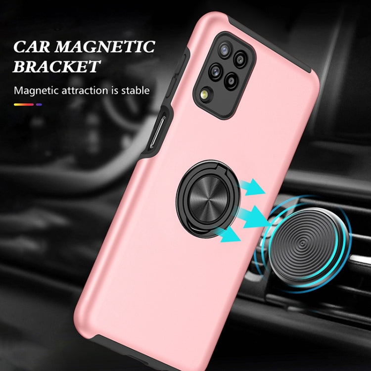 For Samsung Galaxy A12 5G PC + TPU Shockproof Magnetic Protective Case with Invisible Ring Holder
