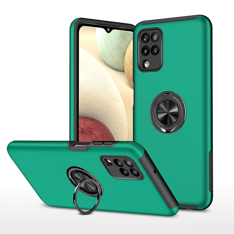 For Samsung Galaxy A12 5G PC + TPU Shockproof Magnetic Protective Case with Invisible Ring Holder