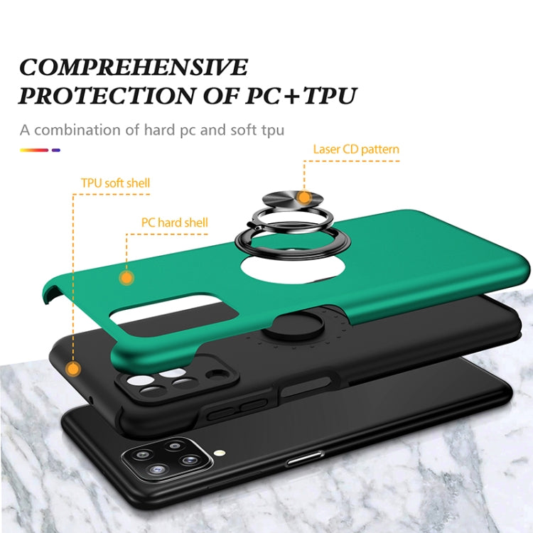 For Samsung Galaxy A12 5G PC + TPU Shockproof Magnetic Protective Case with Invisible Ring Holder