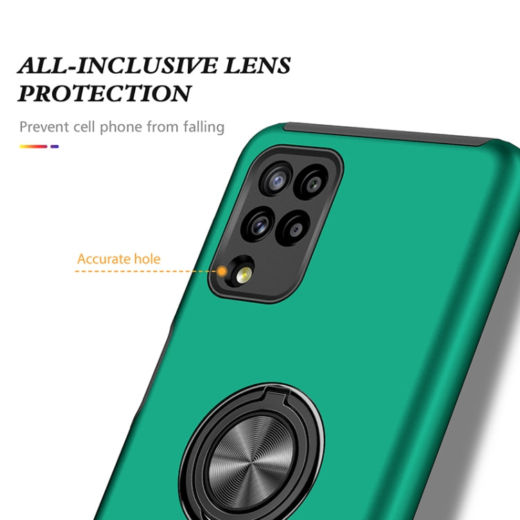 For Samsung Galaxy A12 5G PC + TPU Shockproof Magnetic Protective Case with Invisible Ring Holder