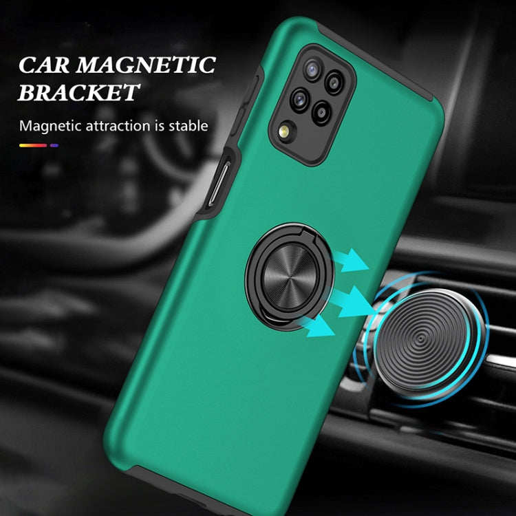 For Samsung Galaxy A12 5G PC + TPU Shockproof Magnetic Protective Case with Invisible Ring Holder