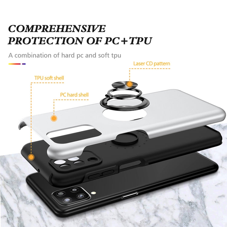 For Samsung Galaxy A12 5G PC + TPU Shockproof Magnetic Protective Case with Invisible Ring Holder