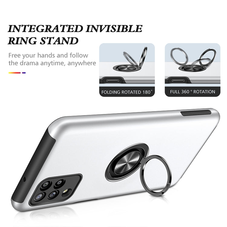 For Samsung Galaxy A12 5G PC + TPU Shockproof Magnetic Protective Case with Invisible Ring Holder