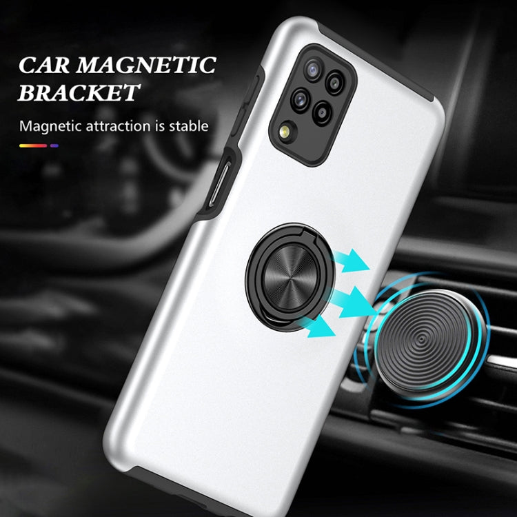 For Samsung Galaxy A12 5G PC + TPU Shockproof Magnetic Protective Case with Invisible Ring Holder