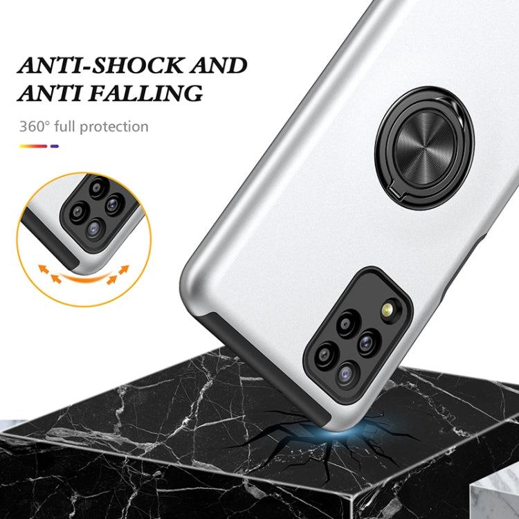 For Samsung Galaxy A12 5G PC + TPU Shockproof Magnetic Protective Case with Invisible Ring Holder