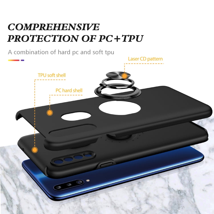 For Samsung Galaxy A20s PC + TPU Shockproof Magnetic Protective Case with Invisible Ring Holder
