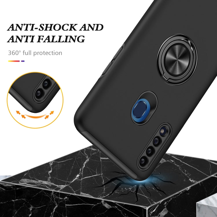 For Samsung Galaxy A20s PC + TPU Shockproof Magnetic Protective Case with Invisible Ring Holder