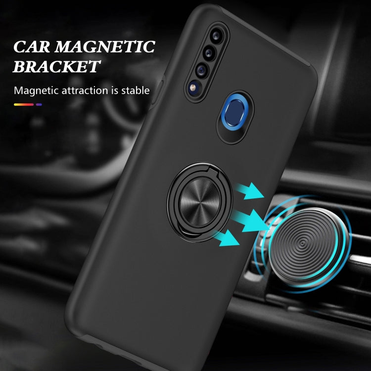For Samsung Galaxy A20s PC + TPU Shockproof Magnetic Protective Case with Invisible Ring Holder