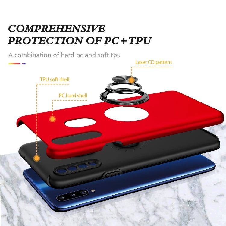 For Samsung Galaxy A20s PC + TPU Shockproof Magnetic Protective Case with Invisible Ring Holder