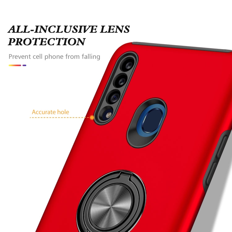 For Samsung Galaxy A20s PC + TPU Shockproof Magnetic Protective Case with Invisible Ring Holder