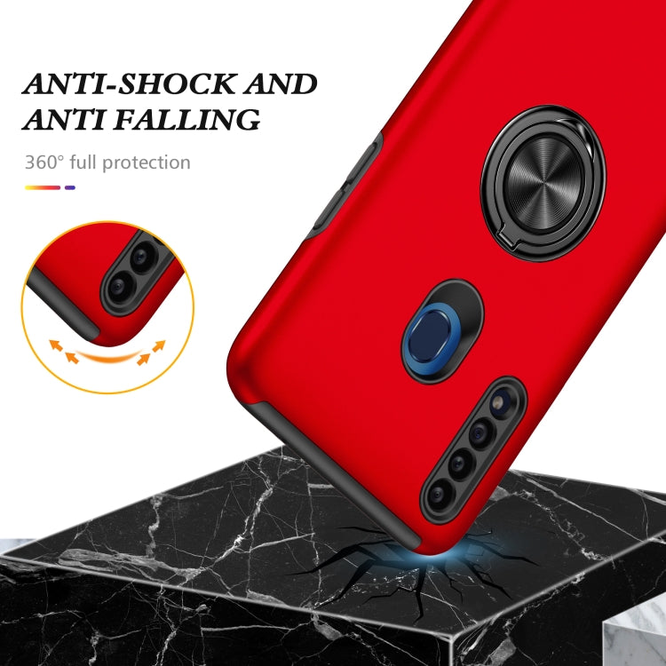 For Samsung Galaxy A20s PC + TPU Shockproof Magnetic Protective Case with Invisible Ring Holder