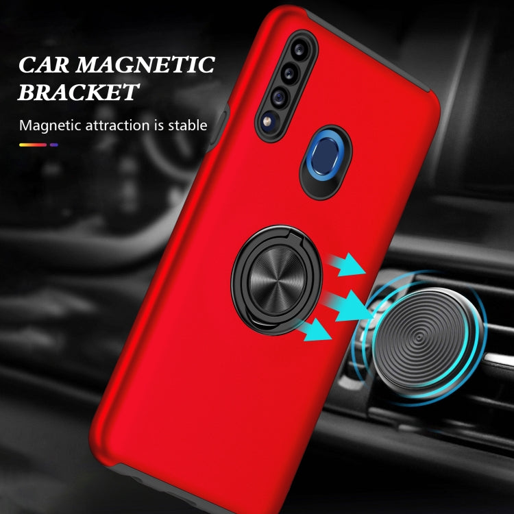 For Samsung Galaxy A20s PC + TPU Shockproof Magnetic Protective Case with Invisible Ring Holder