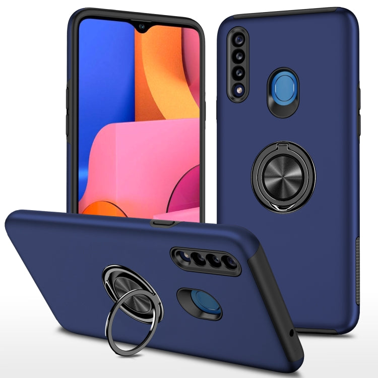 For Samsung Galaxy A20s PC + TPU Shockproof Magnetic Protective Case with Invisible Ring Holder