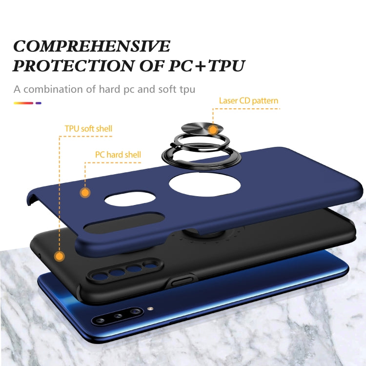 For Samsung Galaxy A20s PC + TPU Shockproof Magnetic Protective Case with Invisible Ring Holder