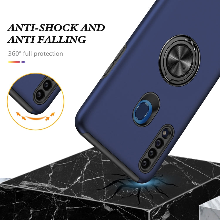 For Samsung Galaxy A20s PC + TPU Shockproof Magnetic Protective Case with Invisible Ring Holder