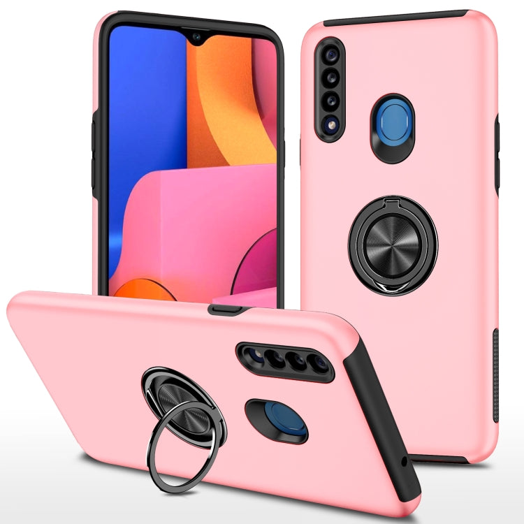 For Samsung Galaxy A20s PC + TPU Shockproof Magnetic Protective Case with Invisible Ring Holder