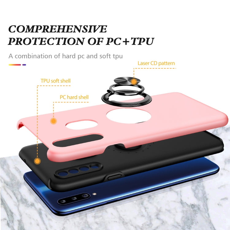 For Samsung Galaxy A20s PC + TPU Shockproof Magnetic Protective Case with Invisible Ring Holder