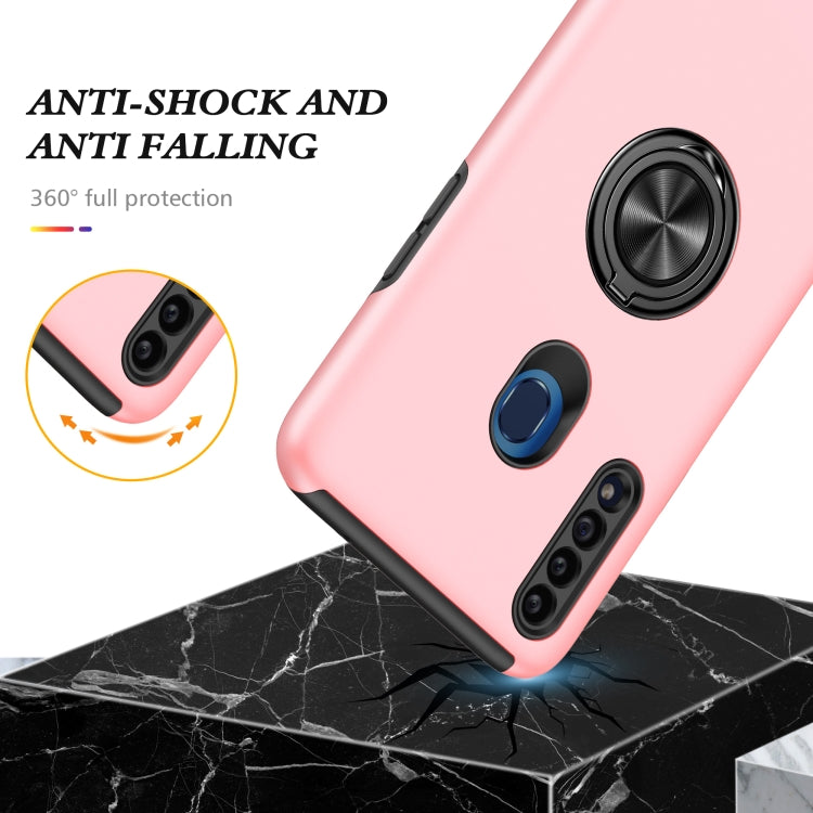 For Samsung Galaxy A20s PC + TPU Shockproof Magnetic Protective Case with Invisible Ring Holder
