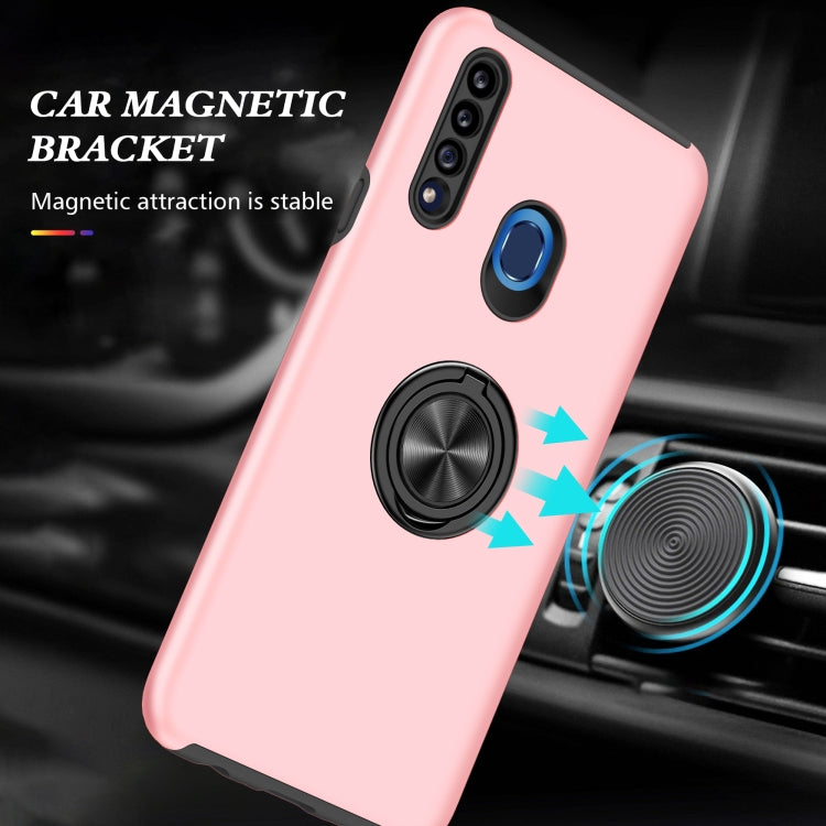 For Samsung Galaxy A20s PC + TPU Shockproof Magnetic Protective Case with Invisible Ring Holder