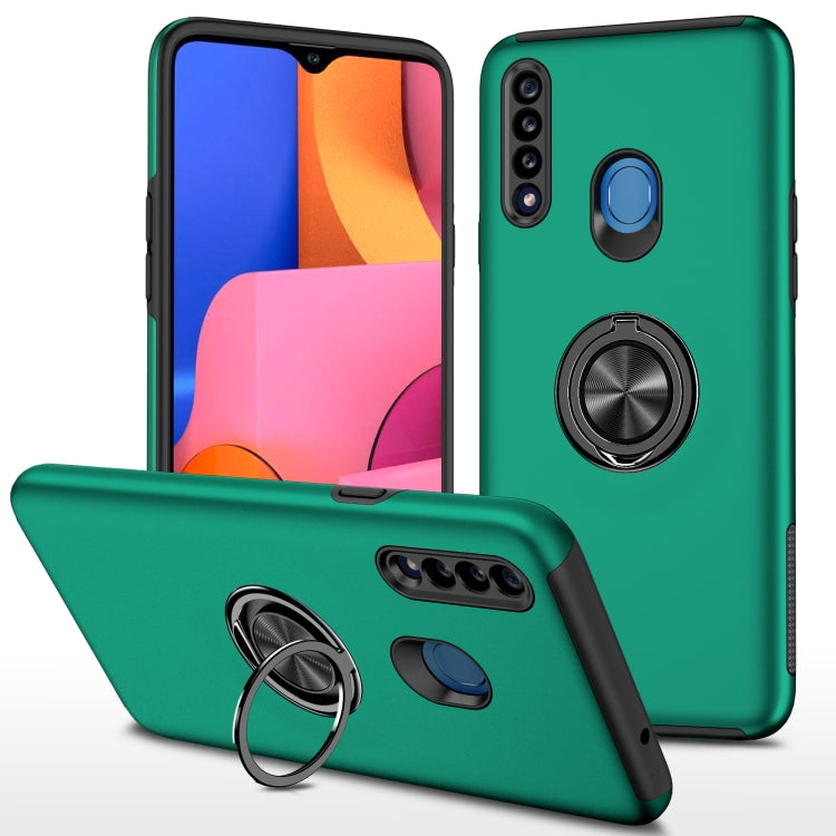 For Samsung Galaxy A20s PC + TPU Shockproof Magnetic Protective Case with Invisible Ring Holder