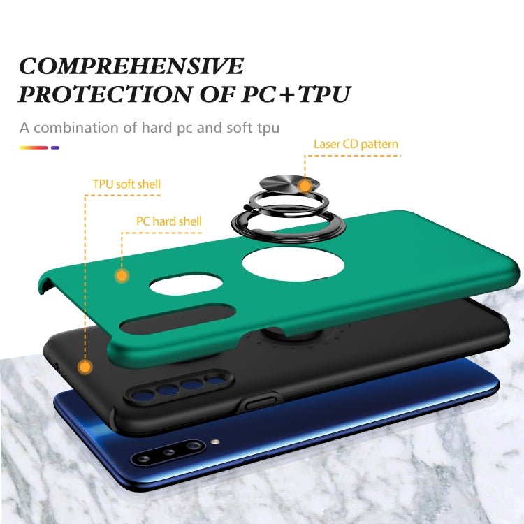 For Samsung Galaxy A20s PC + TPU Shockproof Magnetic Protective Case with Invisible Ring Holder