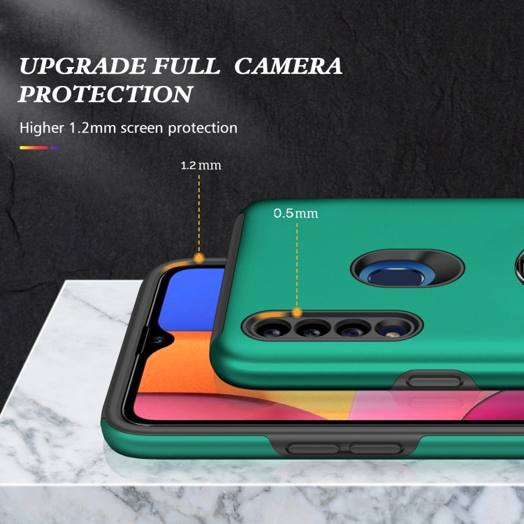 For Samsung Galaxy A20s PC + TPU Shockproof Magnetic Protective Case with Invisible Ring Holder