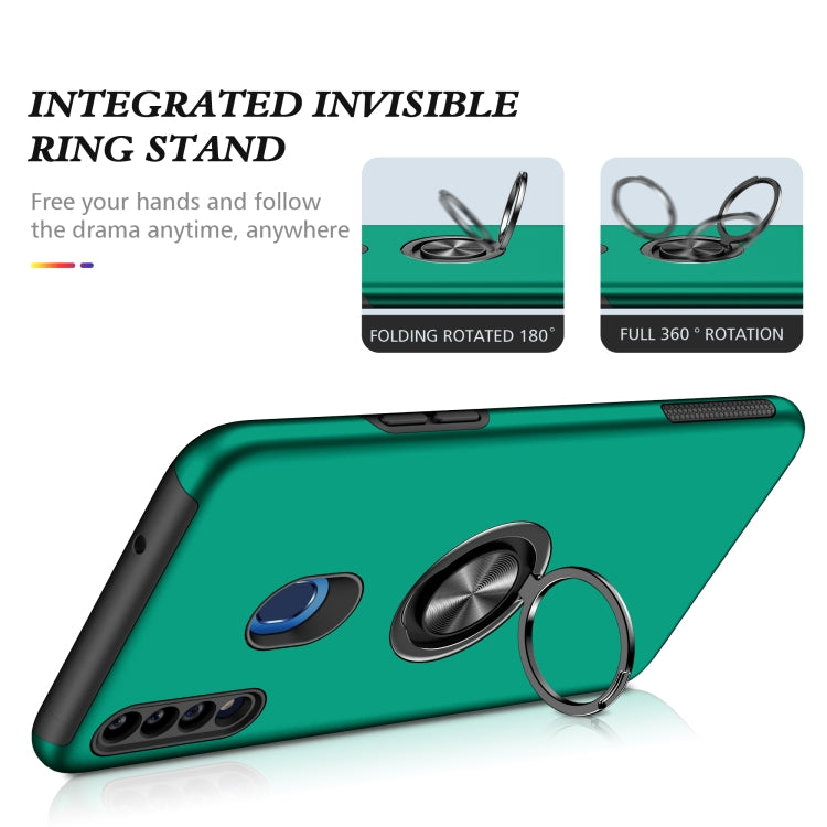 For Samsung Galaxy A20s PC + TPU Shockproof Magnetic Protective Case with Invisible Ring Holder
