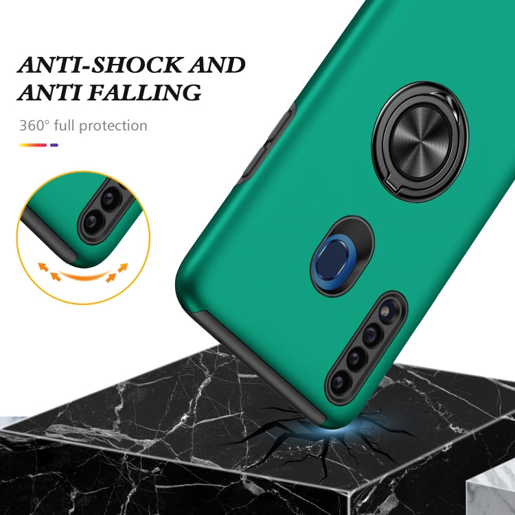 For Samsung Galaxy A20s PC + TPU Shockproof Magnetic Protective Case with Invisible Ring Holder