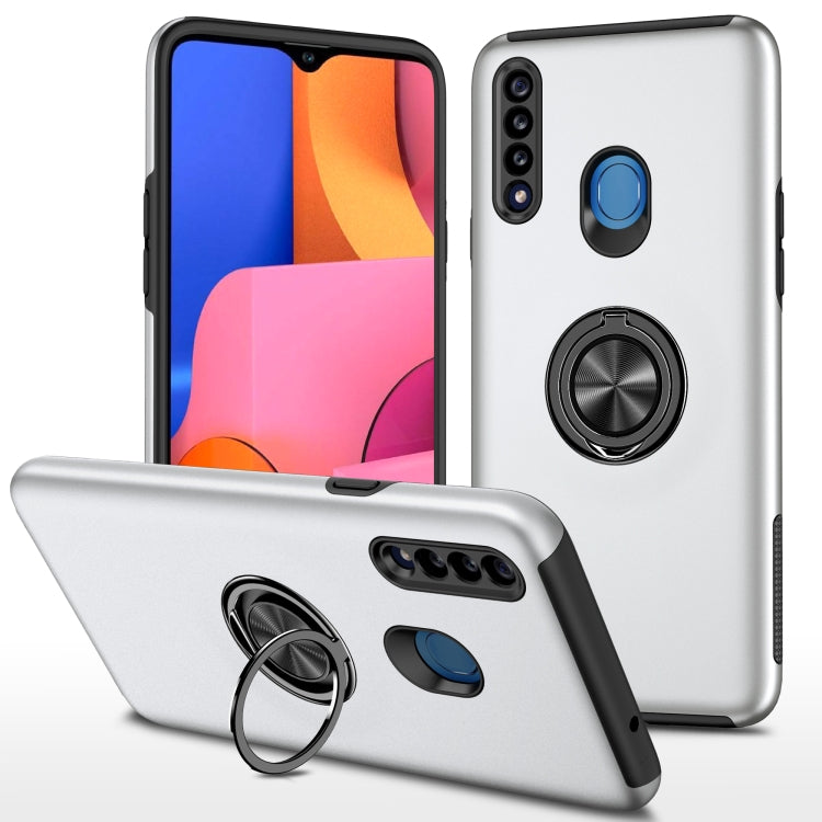 For Samsung Galaxy A20s PC + TPU Shockproof Magnetic Protective Case with Invisible Ring Holder
