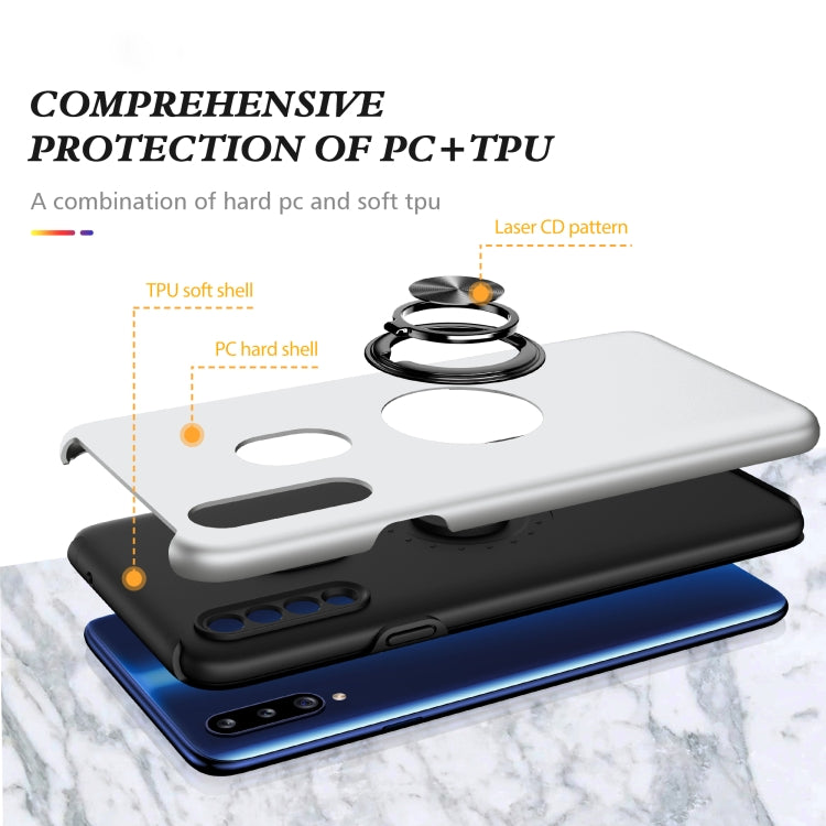 For Samsung Galaxy A20s PC + TPU Shockproof Magnetic Protective Case with Invisible Ring Holder