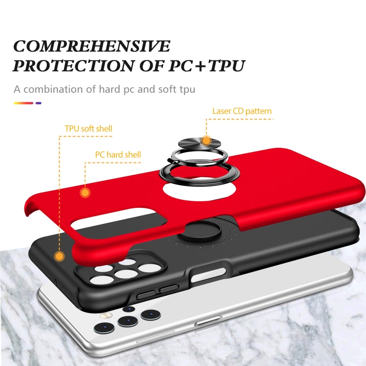 For Samsung Galaxy A32 5G PC + TPU Shockproof Magnetic Protective Case with Invisible Ring Holder