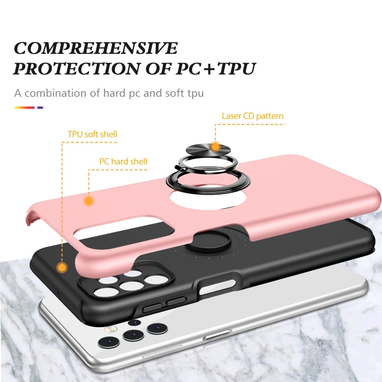 For Samsung Galaxy A32 5G PC + TPU Shockproof Magnetic Protective Case with Invisible Ring Holder
