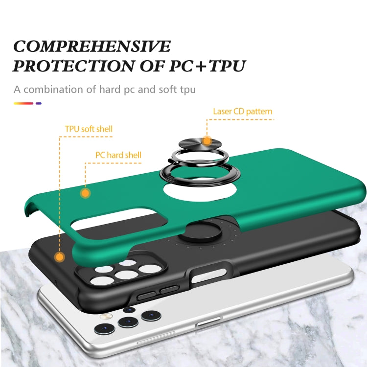 For Samsung Galaxy A32 5G PC + TPU Shockproof Magnetic Protective Case with Invisible Ring Holder