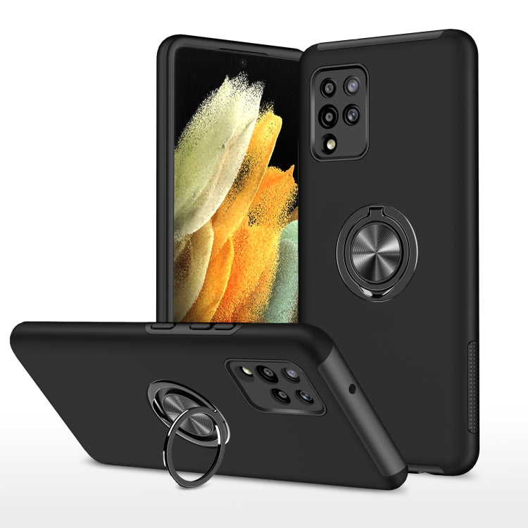 For Samsung Galaxy A42 5G PC + TPU Shockproof Magnetic Protective Case with Invisible Ring Holder
