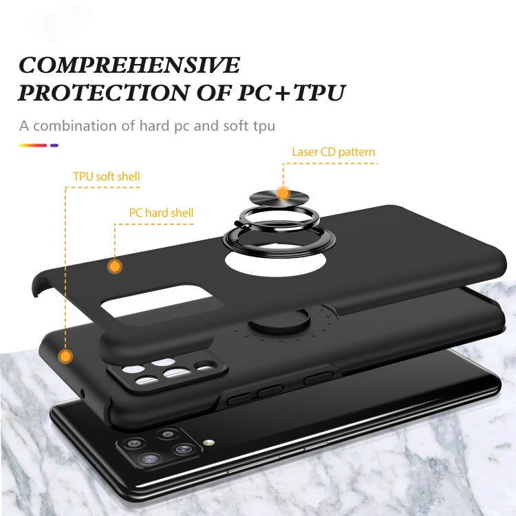 For Samsung Galaxy A42 5G PC + TPU Shockproof Magnetic Protective Case with Invisible Ring Holder