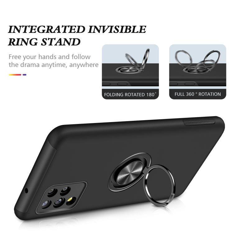 For Samsung Galaxy A42 5G PC + TPU Shockproof Magnetic Protective Case with Invisible Ring Holder