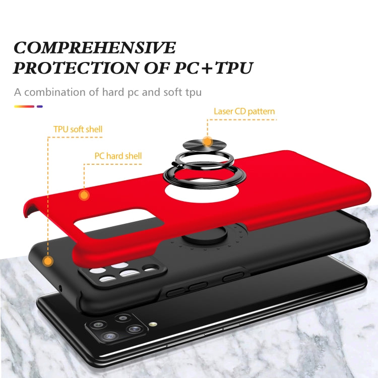For Samsung Galaxy A42 5G PC + TPU Shockproof Magnetic Protective Case with Invisible Ring Holder