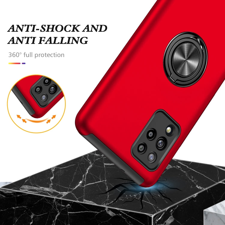 For Samsung Galaxy A42 5G PC + TPU Shockproof Magnetic Protective Case with Invisible Ring Holder