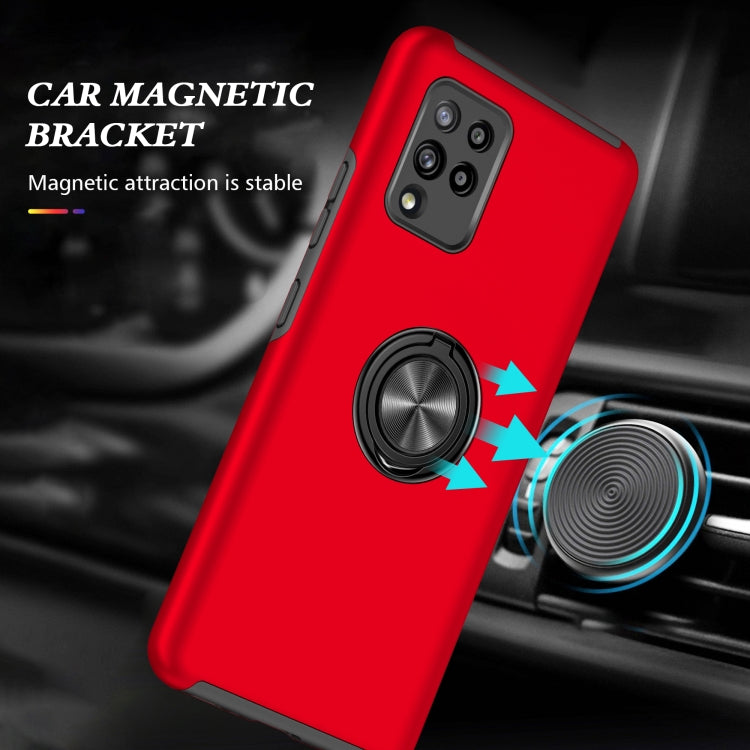 For Samsung Galaxy A42 5G PC + TPU Shockproof Magnetic Protective Case with Invisible Ring Holder