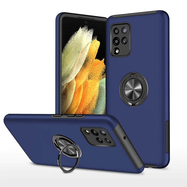 For Samsung Galaxy A42 5G PC + TPU Shockproof Magnetic Protective Case with Invisible Ring Holder