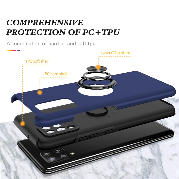 For Samsung Galaxy A42 5G PC + TPU Shockproof Magnetic Protective Case with Invisible Ring Holder