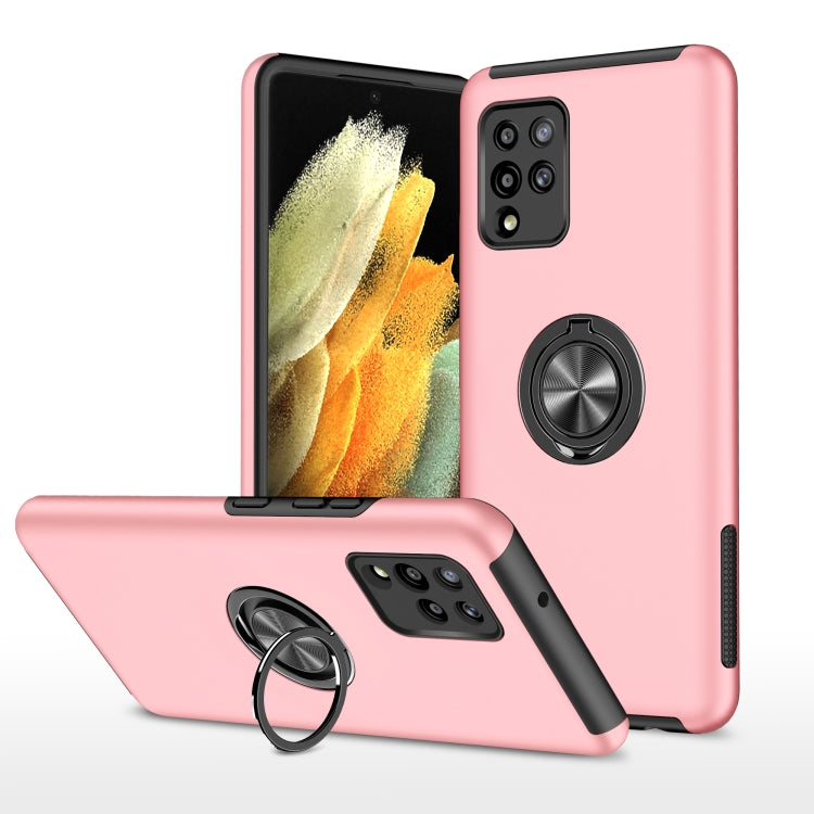 For Samsung Galaxy A42 5G PC + TPU Shockproof Magnetic Protective Case with Invisible Ring Holder