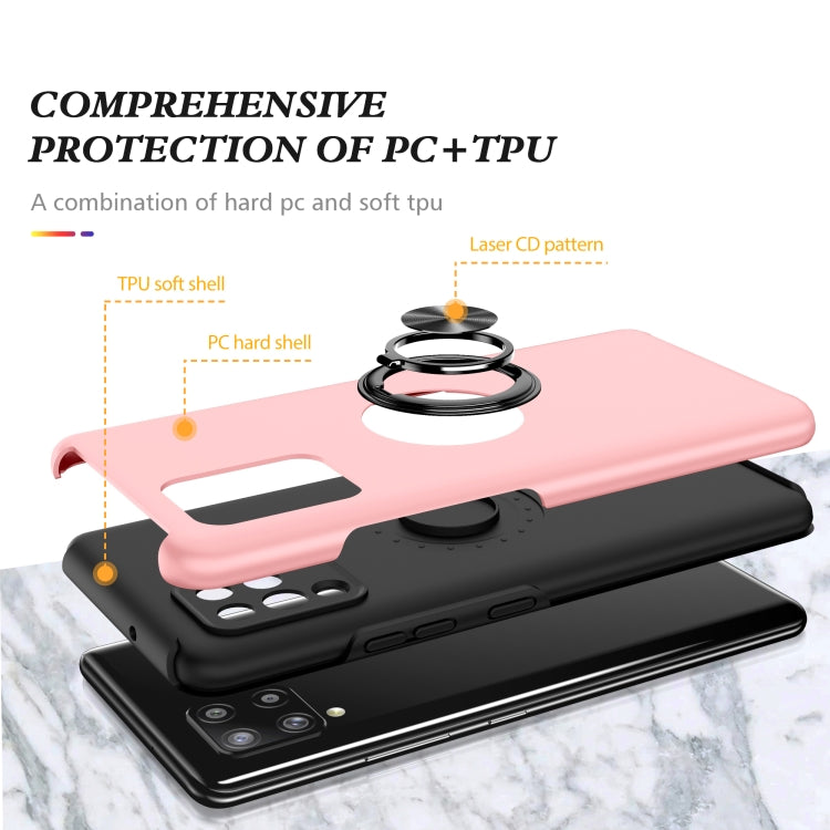 For Samsung Galaxy A42 5G PC + TPU Shockproof Magnetic Protective Case with Invisible Ring Holder